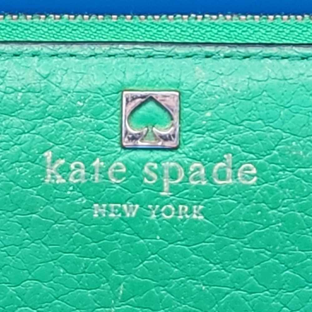 Kate Spade Pebbled Leather Wrap Around Zip Wallet - Green - Picture 2 of 11